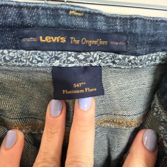 Levi's Dark Blue 547 Platinum Flare Jeans - Picture 3 of 5